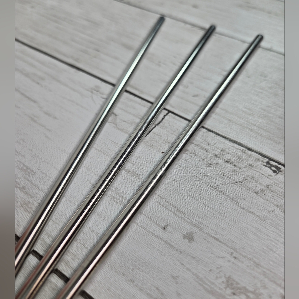 Stainless Steel Straws - Set of 3 NWOT